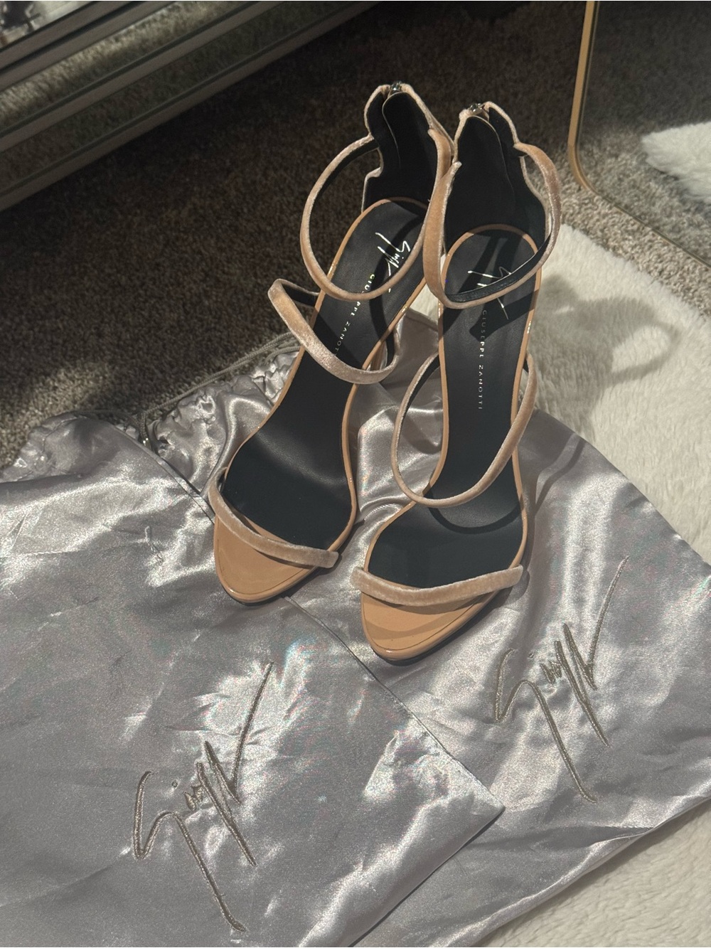 Giuseppe Zanotti Nude Beige Strappy High Heel Sandals